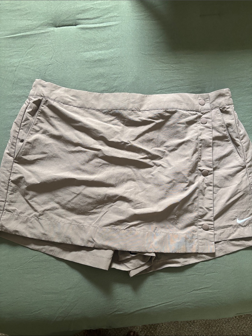 Nike Women's Beige Skort with Snap Closure